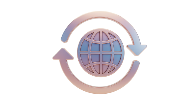 Isolated Global Exchange Icon with Circular Arrows