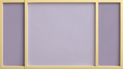Fototapeta premium Modern Wall Decor with Lavender Panels and Golden Frame Minimal Design