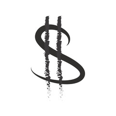 dollar sign simple icon on white background. Vector illustration.