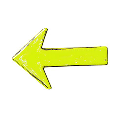 Bold Arrow with Expressive Design in Bright Chartre Isolated on Transparent Background