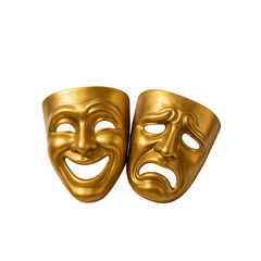 comedy and tragedy masks isolated on transparent or white background png