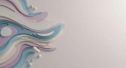 Naklejka premium Soft pastel abstract layered wave design