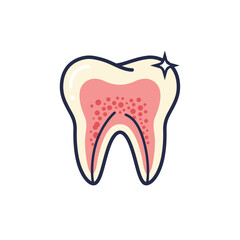 Clean and Sparkling Tooth Icon – Dental Care and Hygiene Concept