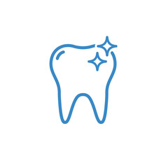 Clean and Sparkling Tooth Icon – Dental Care and Hygiene Concept