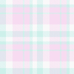 Delicate pastel pink and mint green plaid pattern.  Perfect for backgrounds, textiles, or stationery designs.  Evokes feelings of softness, serenity, and femininity.