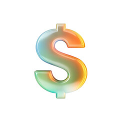 Naklejka premium Colorful illuminated dollar sign symbol representing finance, money, or economic concepts with vibrant glow effect