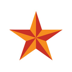 Obraz premium A simple flat design illustration of a five pointed star in shades of red and orange