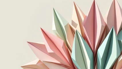 Obraz premium Abstract Pastel Paper Art with Sharp Edges and Neutral Background