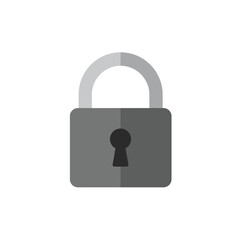 Minimalist Black Padlock Icon Representing Security and Privacy on a White Background