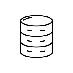 Database icon in line style vector icon black and white