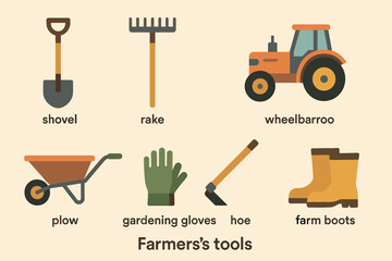 Gardening tools icons set &ndash; flat, filled, farming and agriculture symbols