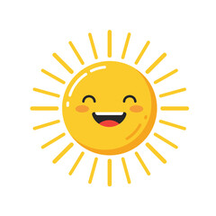 Smiling Sun Cartoon Illustration