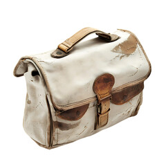 Retro Canvas Bag with Prints and Vintage Stit Isolated on Transparent Background