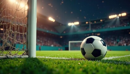 Side view of football being kicked through uprights , competition, trajectory