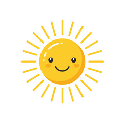 Smiling Sun Cartoon Illustration