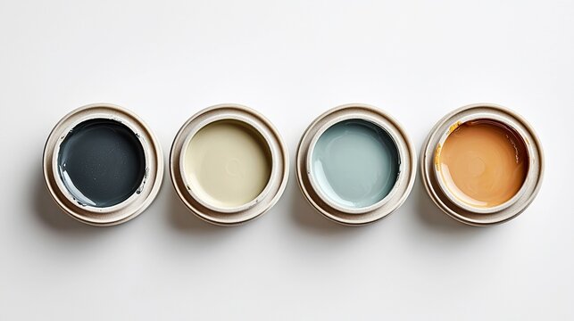 Four paint samples in round containers