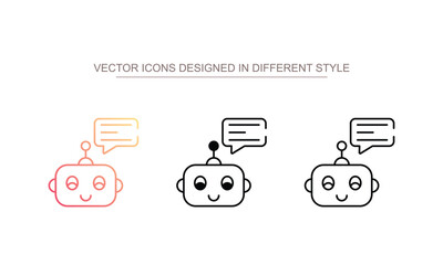 Chatbot icon design with white background stock illustration