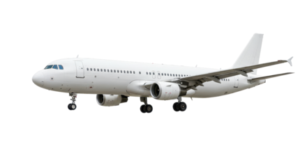 Isolated White Passenger Airplane Ready for Flight Commercial Aviation Travel