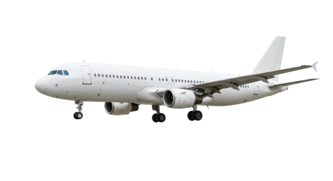Isolated White Passenger Airplane Ready for Flight Commercial Aviation Travel