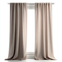 Elegant Beige Linen Curtains Draped on Modern Window Frame Interior Design Home Decor