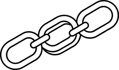 Chain Link Broken Line Art Vector Illustration