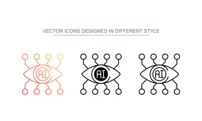 Ai Vision icon design with white background stock illustration