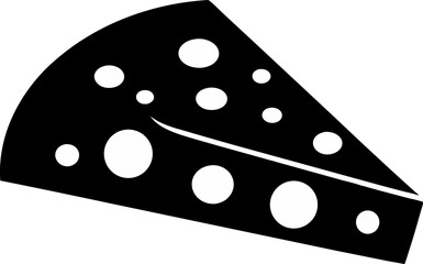 Cheese Wedge With Holes Silhouette Vector Illustration
