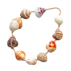 Playful Shell Anklet with a Series of Assorted Natu Isolated on Transparent Background