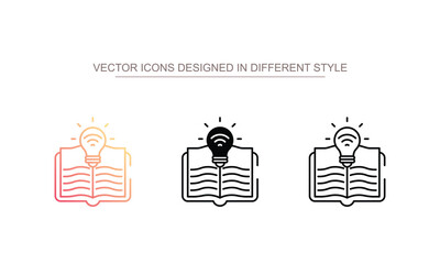 Smart Learning icon design with white background stock illustration