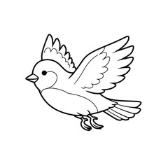 Flying Bird Line Art