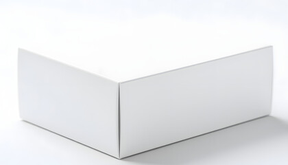 Naklejka premium stylish minimalist white paper packaging prototype for product presentation, close-up. isolated with white highlights