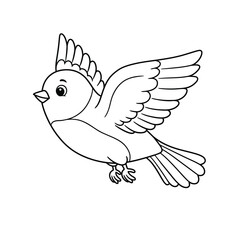 Flying Bird Line Art