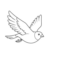 Flying Bird Line Art