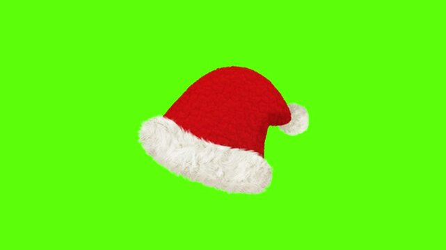 Santa hat animation christmas green screen footage