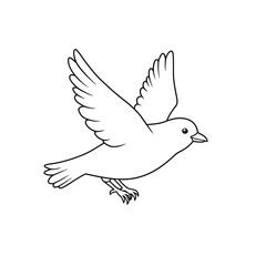 Flying Bird Line Art