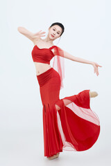 Beautiful dancers performing traditional Chinese folk dance, Dai dance
