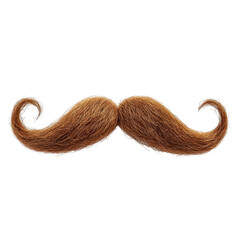 Brown mustache, Realistic brown bushy mustache floating in mid-air with slightly curled ends,...