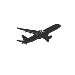 Silhouette of an Airplane - Aviation, Travel, Transportation Icon