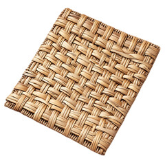 Modern Eco Straw Mat with a Sleek Woven Pattern Isolated on Transparent Background