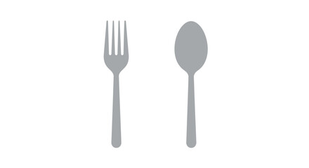Minimalistic Fork and Spoon Illustration on White Background