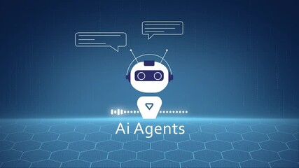 AI Artificial Intelligence,Digital chatbot, digital assistant chatbot on internet application,Future of customer service man utilizes AI chatbot for instant assistance . with chat 4k animation video. - Powered by Adobe