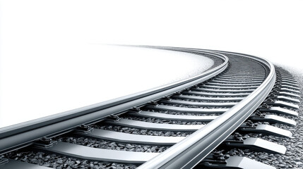A train track with a white background