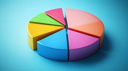 Obraz premium Colorful Pie Chart: Data Visualization & Infographic Design