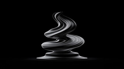 Abstract sculpture swirls into the blackness