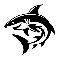 Tribal style shark vector illustration perfect for tattoos, logos, and marine-themed designs