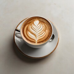 Cup of coffee with latte art