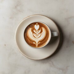 Cup of coffee with latte art