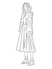 Fashion girl drawing painting stamps stickers