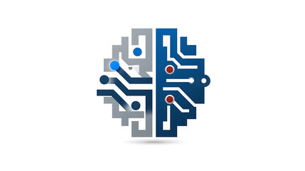 Fototapeta premium Explore duality of technology and humanity circuitry brain design digital art modern environment abstract perspective