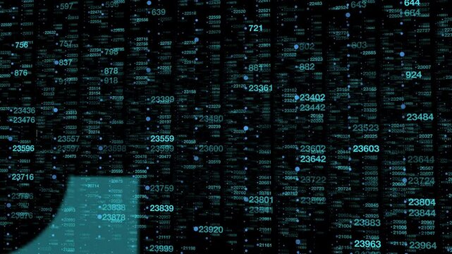 Tiny numerical metrics appear to sink and rise creating a dynamic sense of depth 